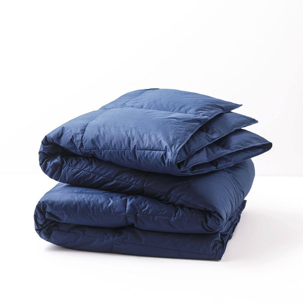 Down-filled Cotton Twill Blue Twin Comforter