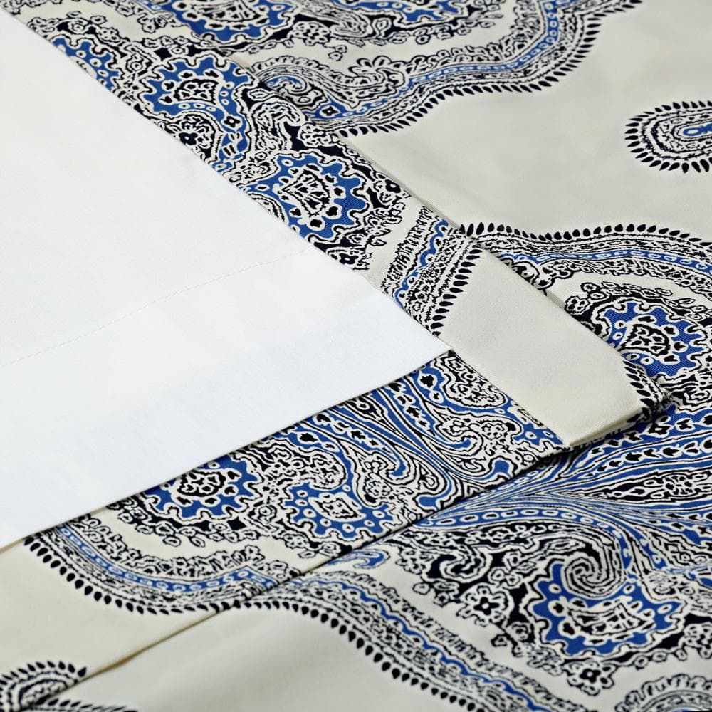 Arabesque Blue Damask Rod Pocket Room Darkening Curtain – 50 in. W x 108 in. L (1 Panel)