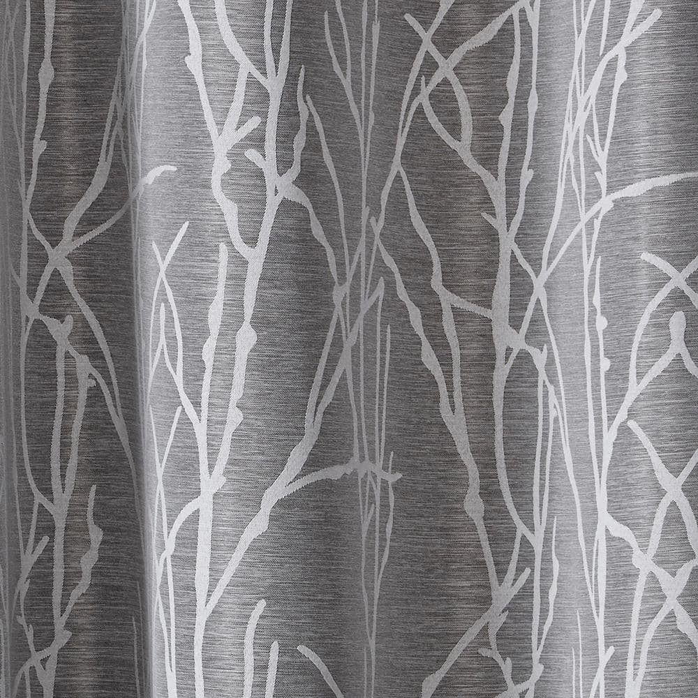 Finesse Ash Grey Nature Light Filtering Grommet Top Curtain, 54 in. W x 84 in. L (Set of 2)