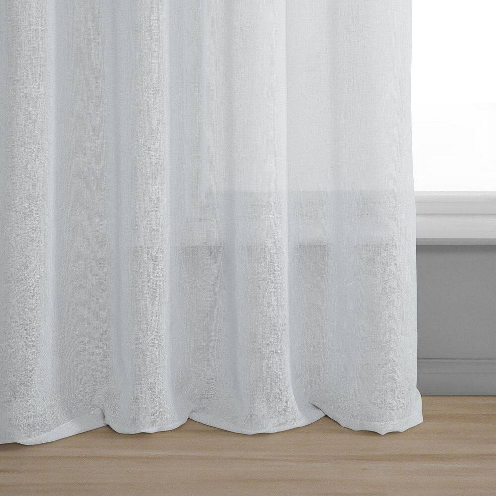 Aspen White Solid Grommet Sheer Curtain – 50 in. W x 84 in. L (1 Panel)