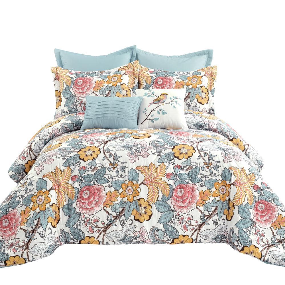 Sydney 7-Piece Blue/Yellow Full/Queen Comforter Set