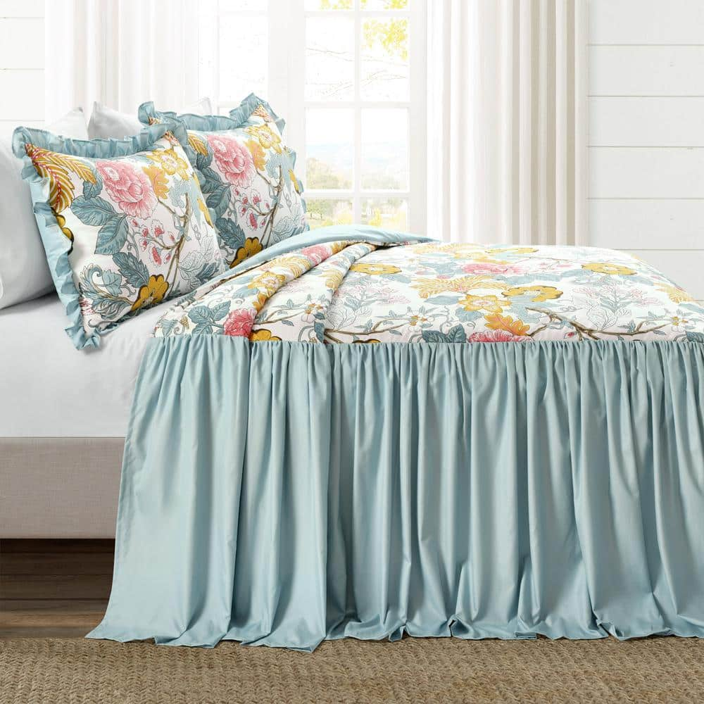 Sydney 3-Piece Blue/Yellow King Bedspread Set