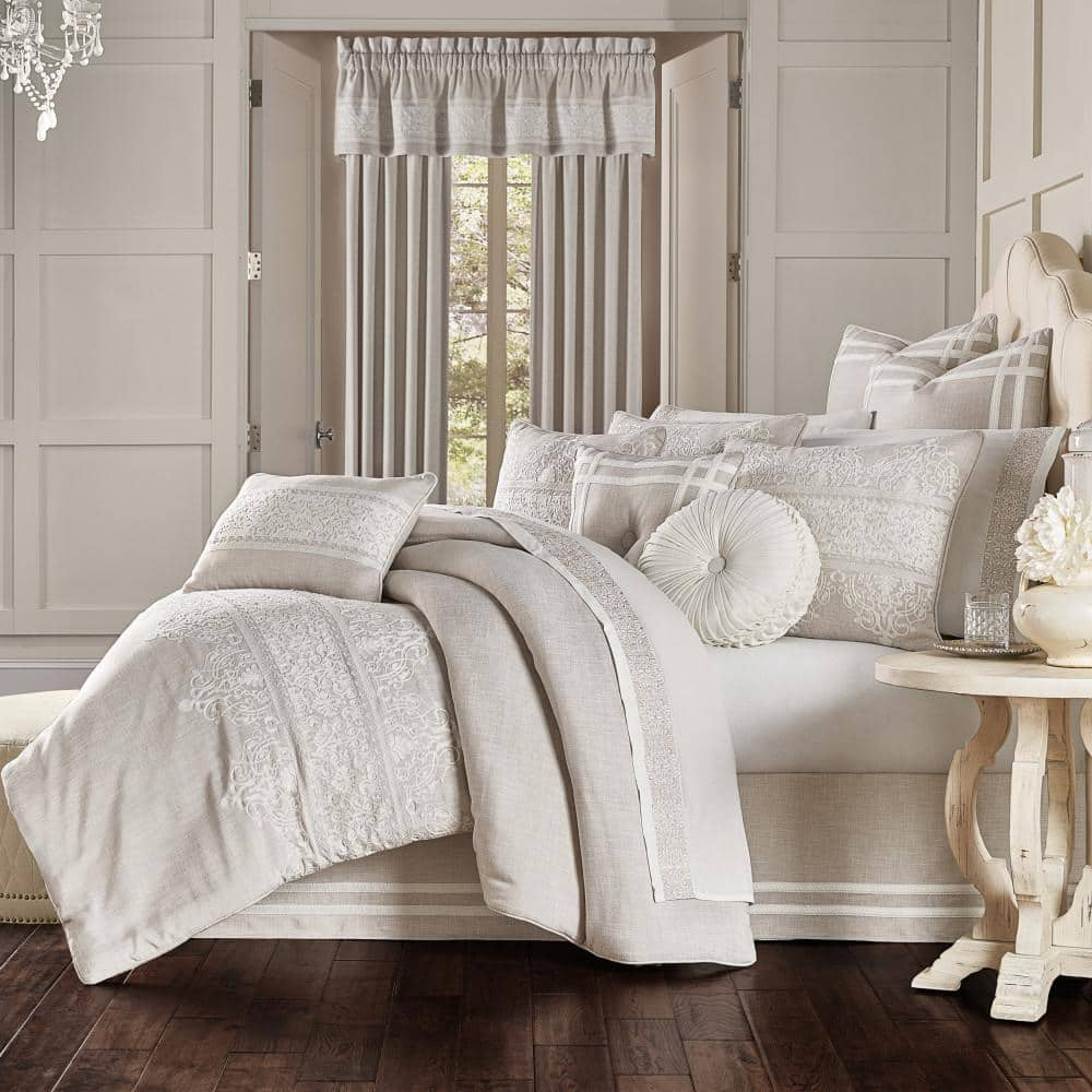 Leanna Polyester Beige King 4Pc. Comforter Set