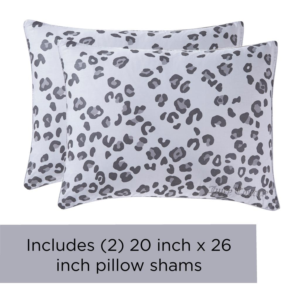 Pearl Leopard 3-Piece Gray Cotton Full/Queen Comforter Set