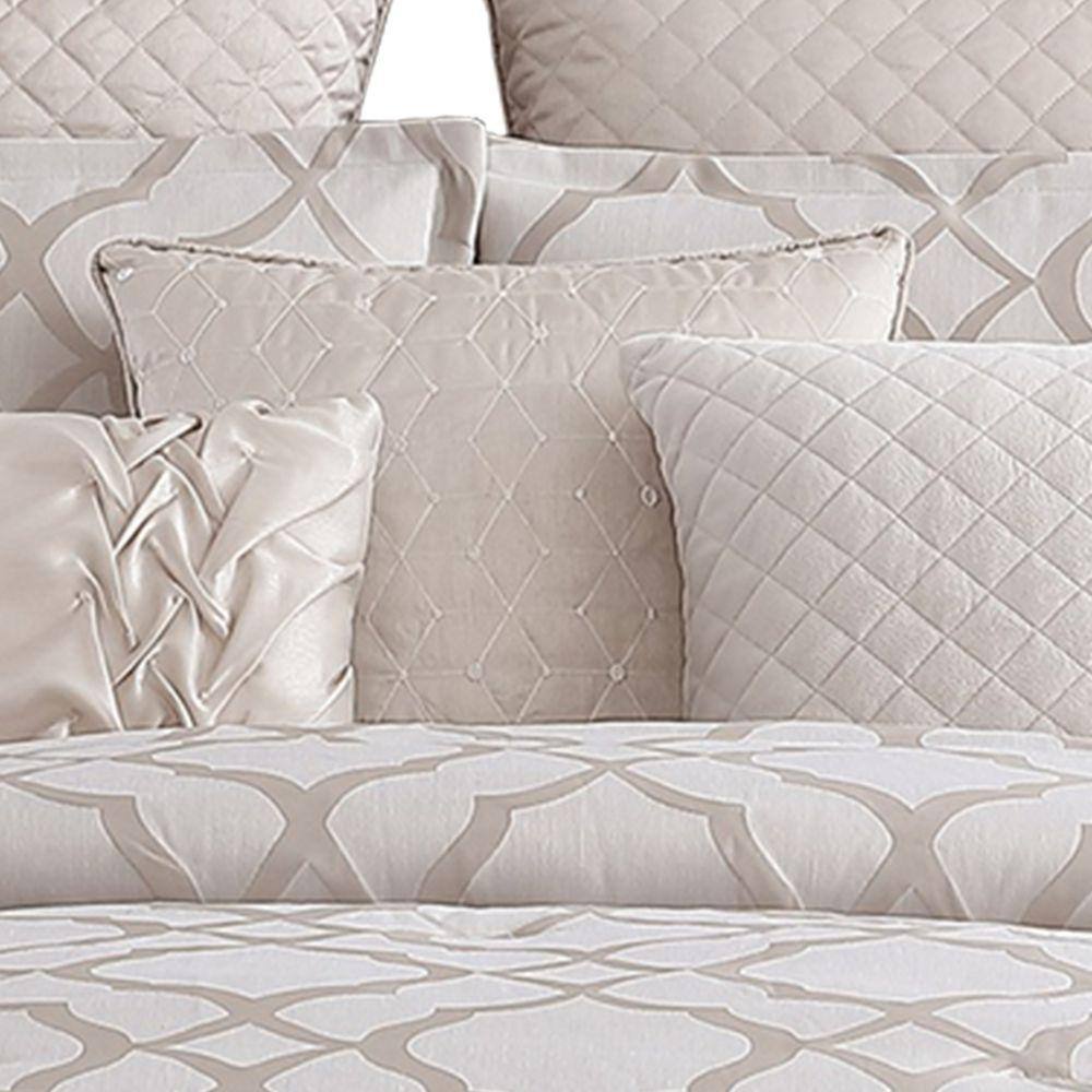 9-Piece White Solid Print Microfiber Queen Comforter Set