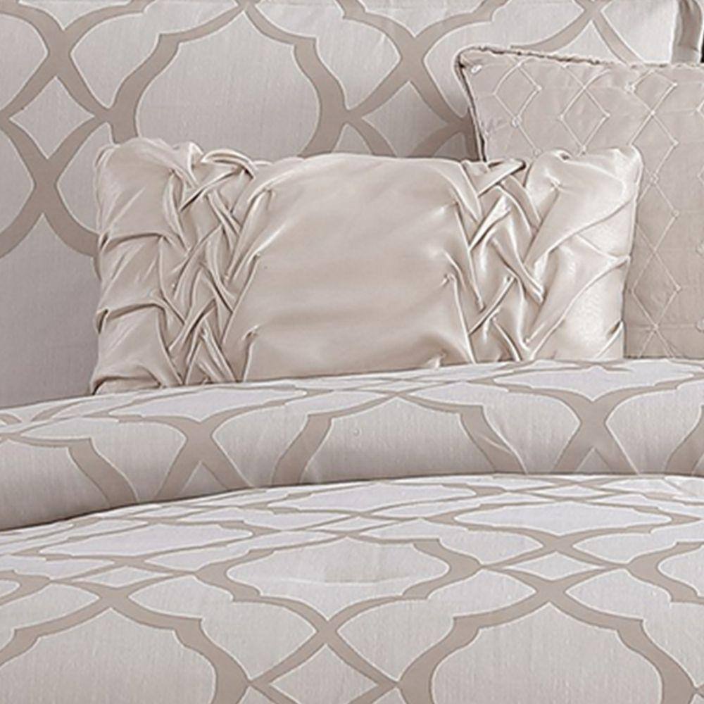 9-Piece White Solid Print Microfiber Queen Comforter Set