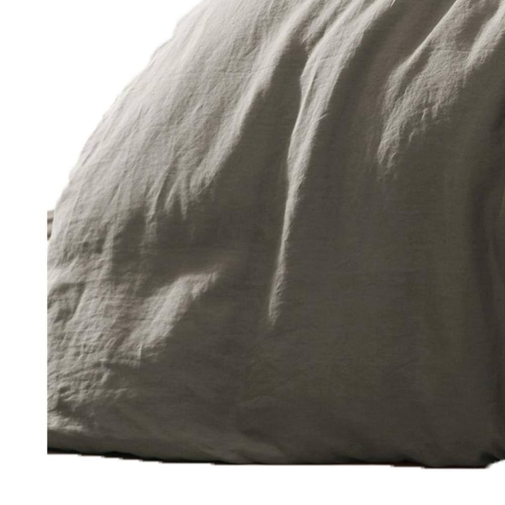 Edge 4- Piece Charcoal Gray Solid Print Linen King Comforter Set