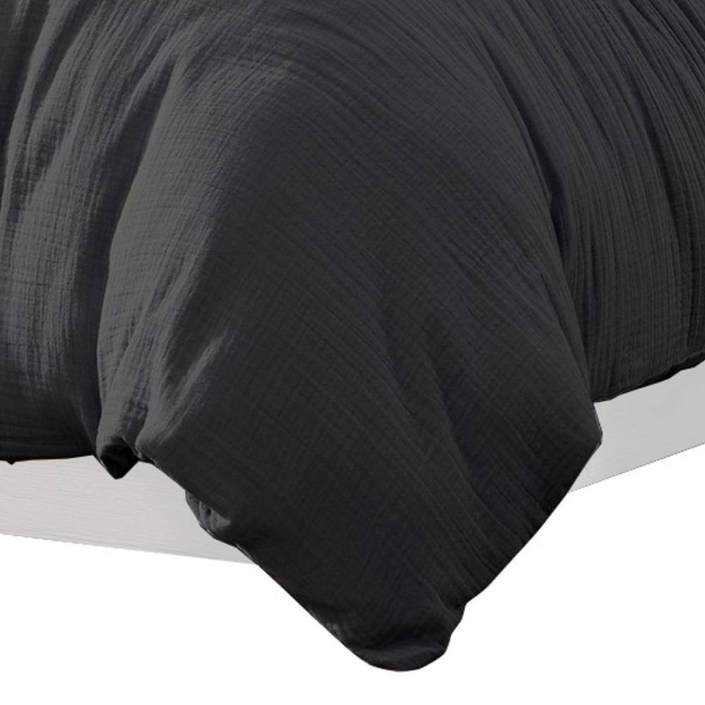 Uvi 3- Piece Graphite Solid Print Cotton King Comforter Set