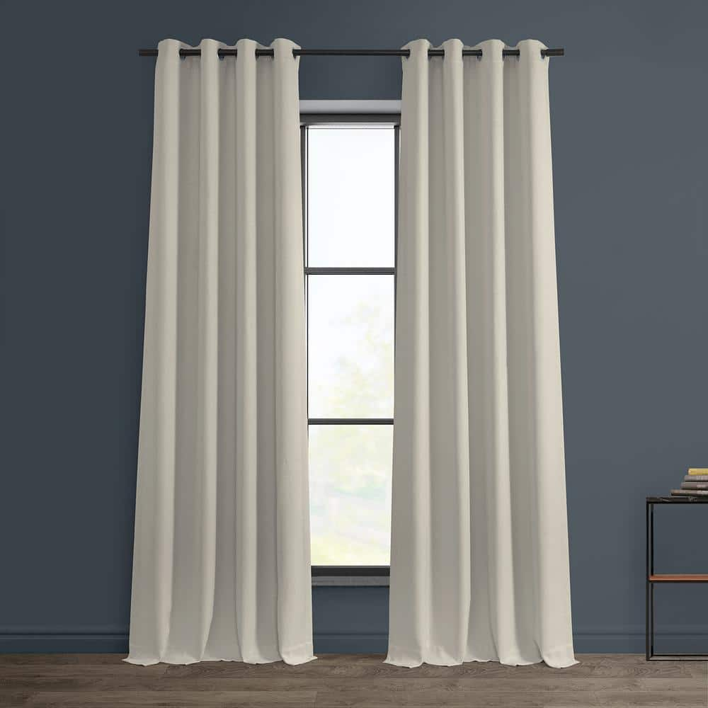 Birch Faux Linen Grommet Room Darkening Curtain – 50 in. W x 108 in. L