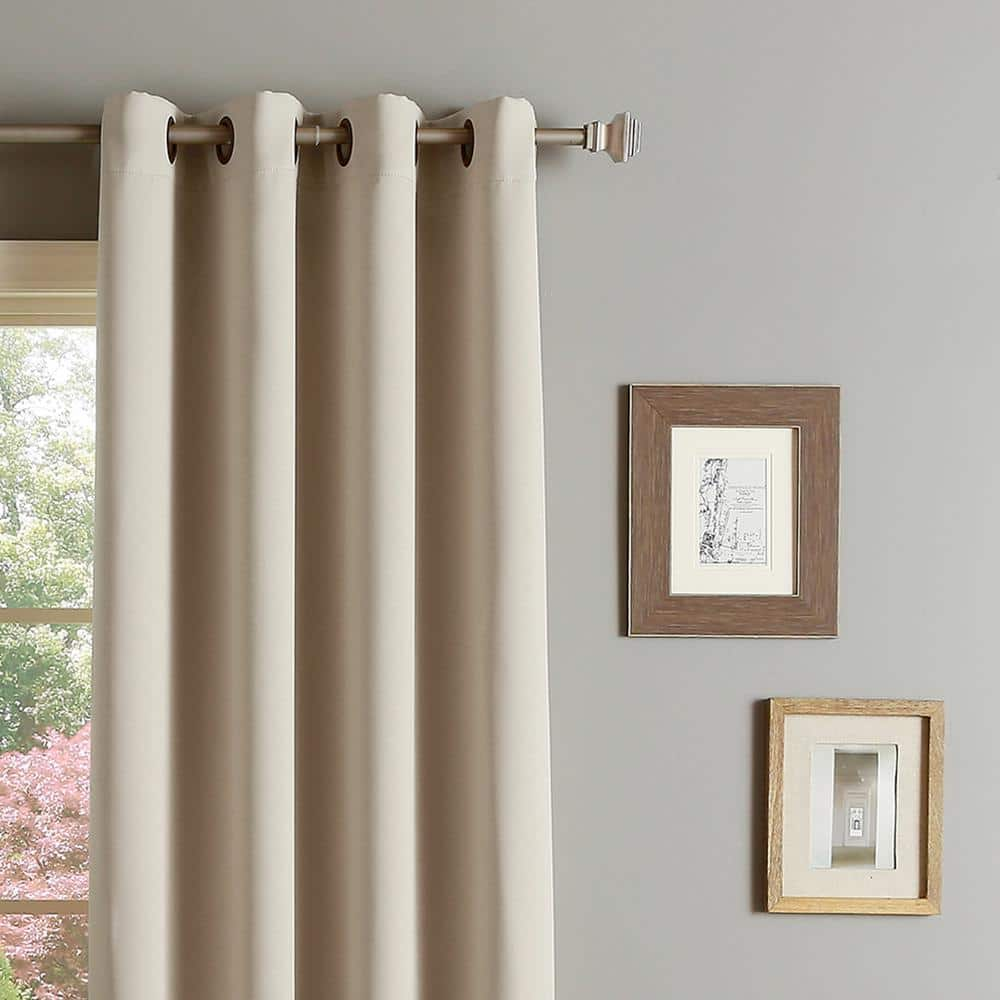 Biscuit Grommet Blackout Curtain – 52 in. W x 96 in. L (Set of 2)