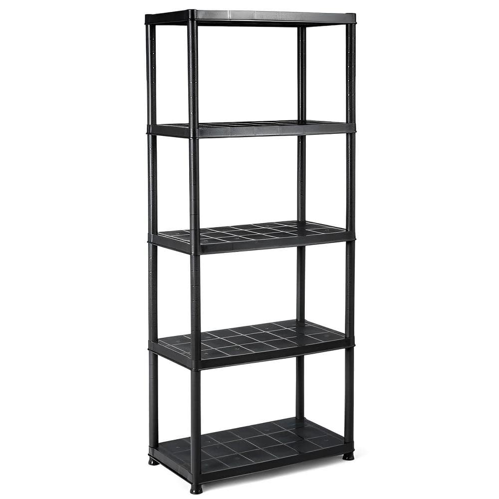 5-Tier Black Pantry Organizer Freestanding Heavy Duty Kitchen Unit Storage Rack