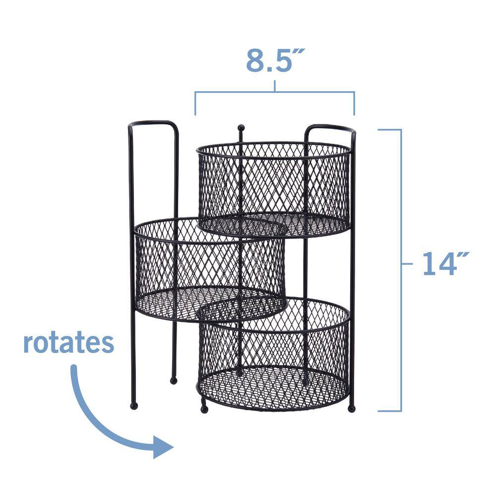 Gourmet Basics Soto Black Metal 3 Tier Organizer Black