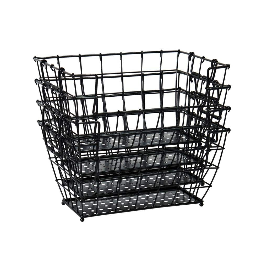 Gourmet Basics Laguna Black Metal 4-Tier Basket