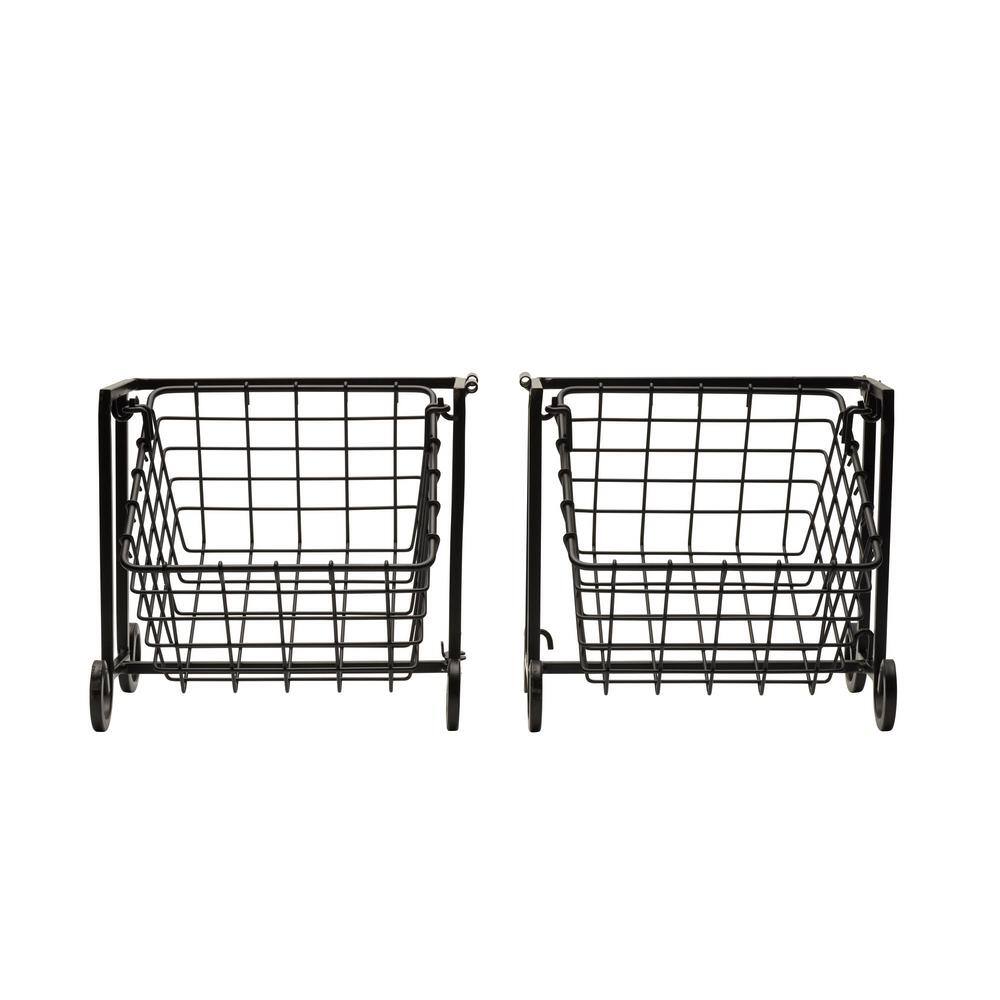 Gourmet Basics Flip 2-Tier Basket Black