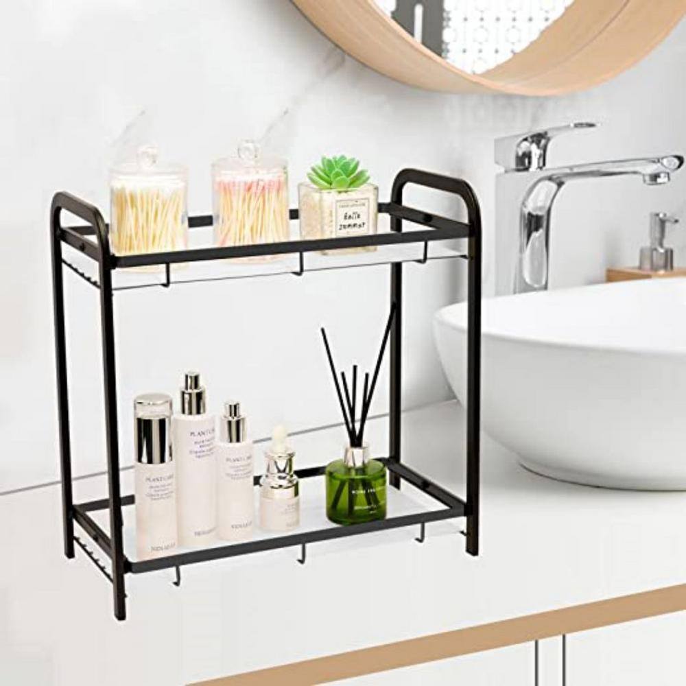 2-Tier Bathroom Counter Organizer, Premium Bathroom Sink Organizer Countertop, Kitchen Spice Rack Storage Shelf