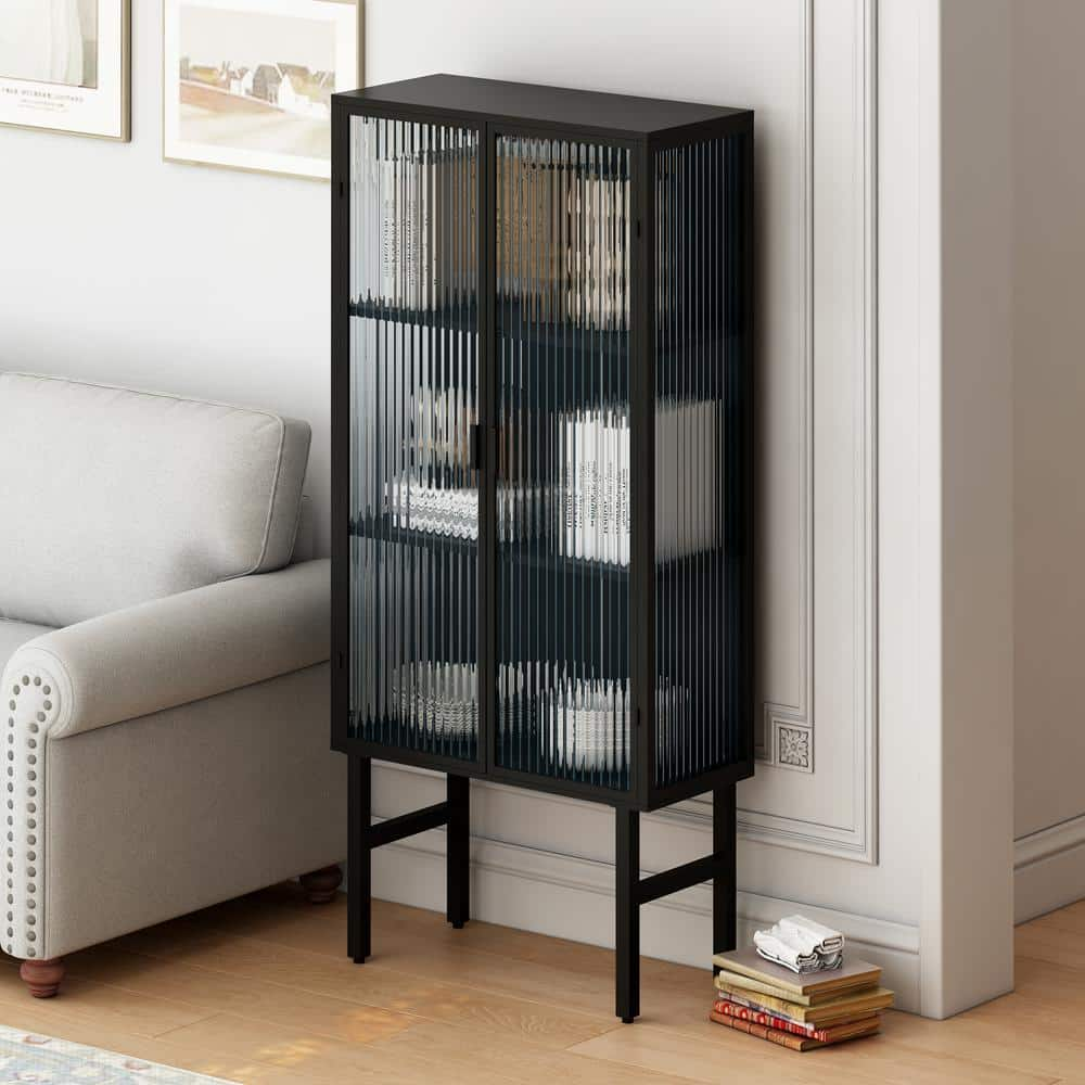 Black 61.61 in. H Metal Pantry Organizer with Featuring Three-tier Storage