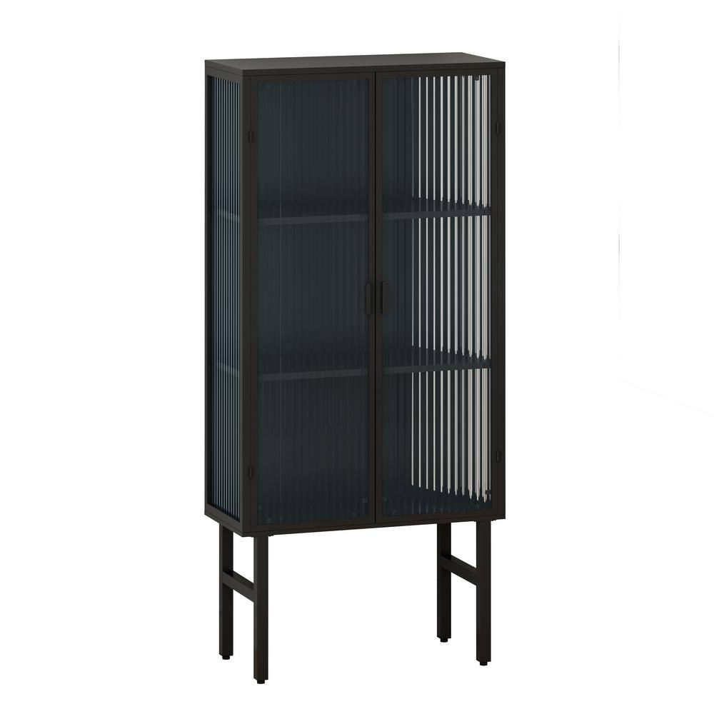 Black 61.61 in. H Metal Pantry Organizer with Featuring Three-tier Storage