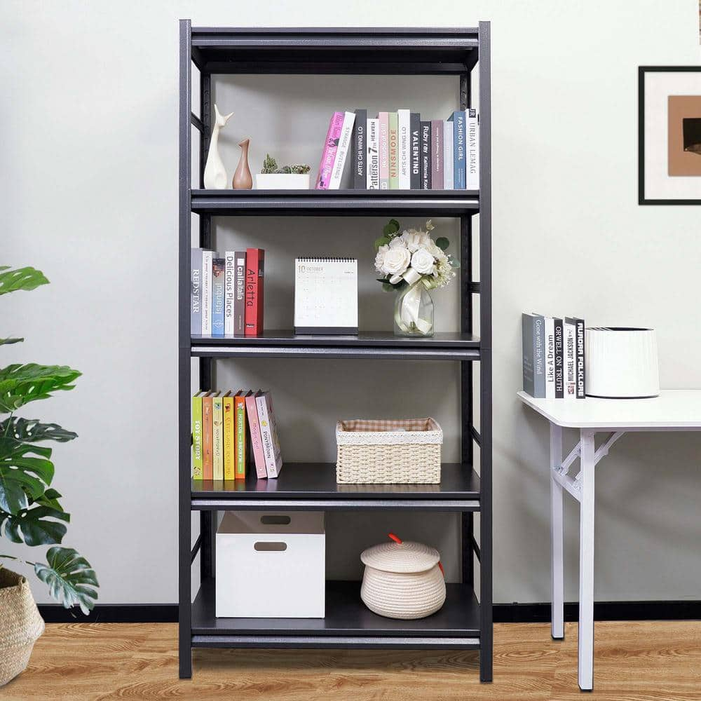 5-Shelf Metal Pantry Organizer with Adjustable Shelving Units, Storage Rack