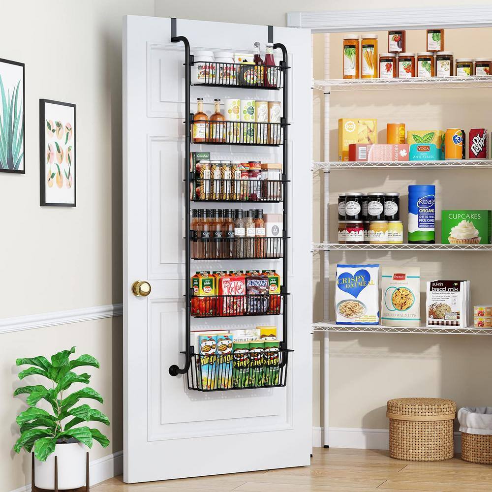 6-Tier Black Pantry Organizer Detachable