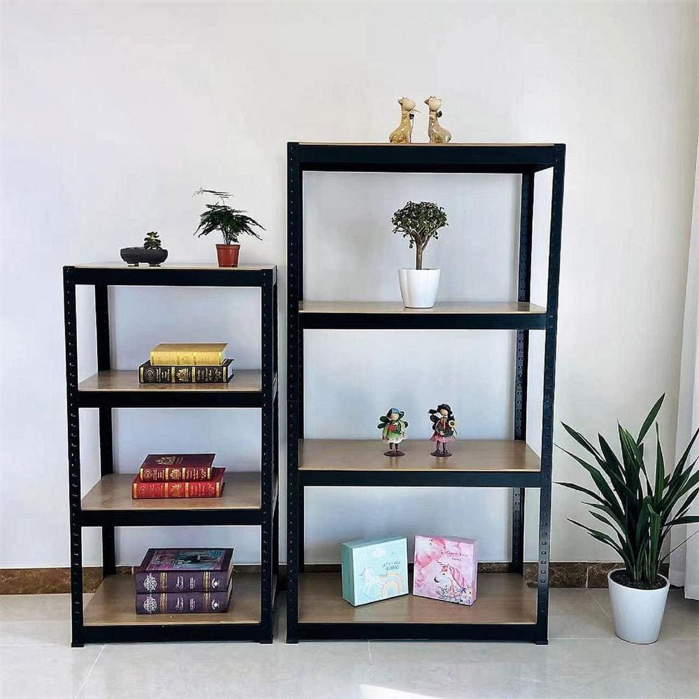 5 Tier Heavy Duty Metal Black Shelves with Open Storage and Easy to Assemble