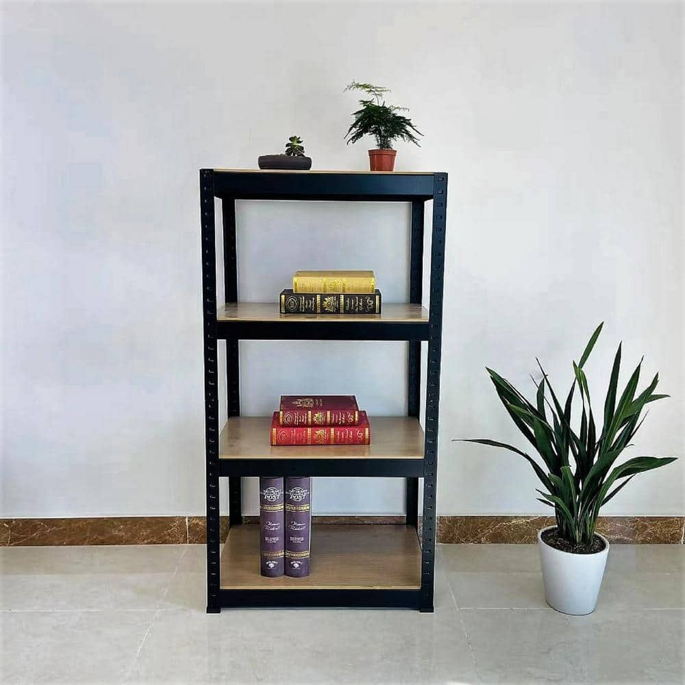 Black 5-Tier Adjustable Storage Shelving, Metal Storage Utility Rack Shelf Unit for Warehouse Pantry Closet Kitchen