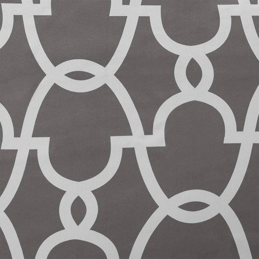 Gates Black Pearl Ogee Woven Room Darkening Grommet Top Curtain, 52 in. W x 84 in. L (Set of 2)