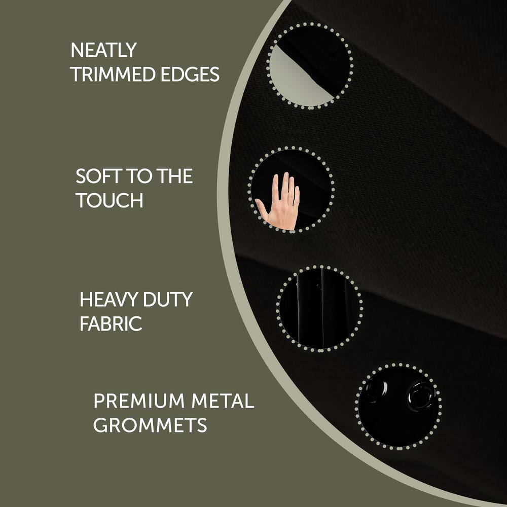 Black Grommet Blackout Curtain – 52 in. W x 96 in. L