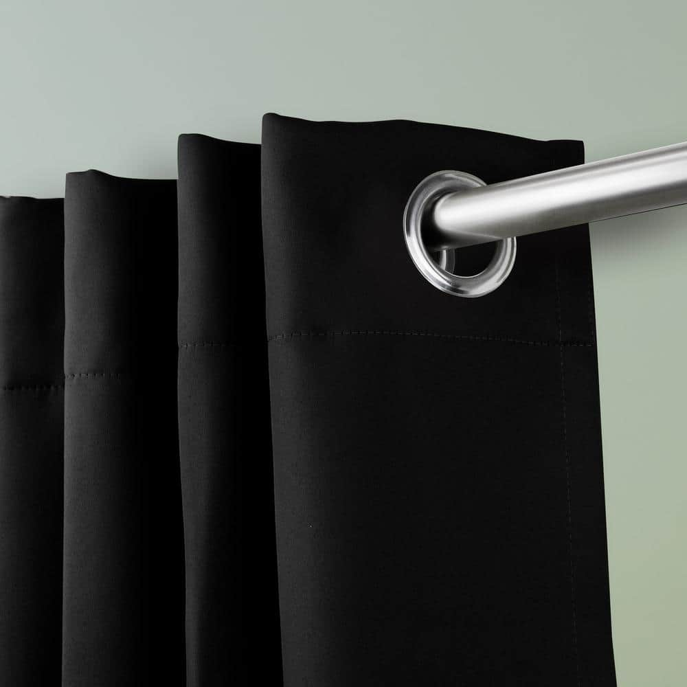 Black Grommet Blackout Curtain – 52 in. W x 96 in. L