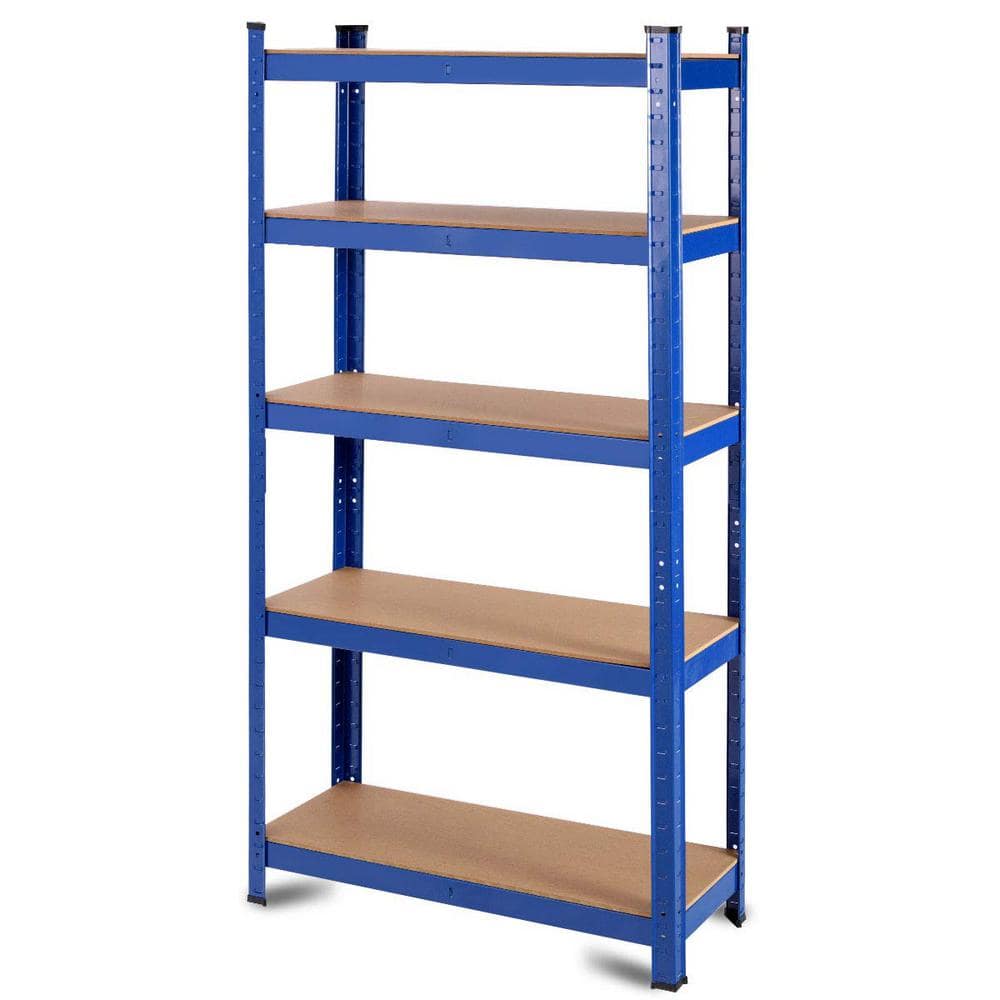 5-Shelf Blue Pantry Organizer Kitchen Unit Storage Rack with Adjustable Shelves