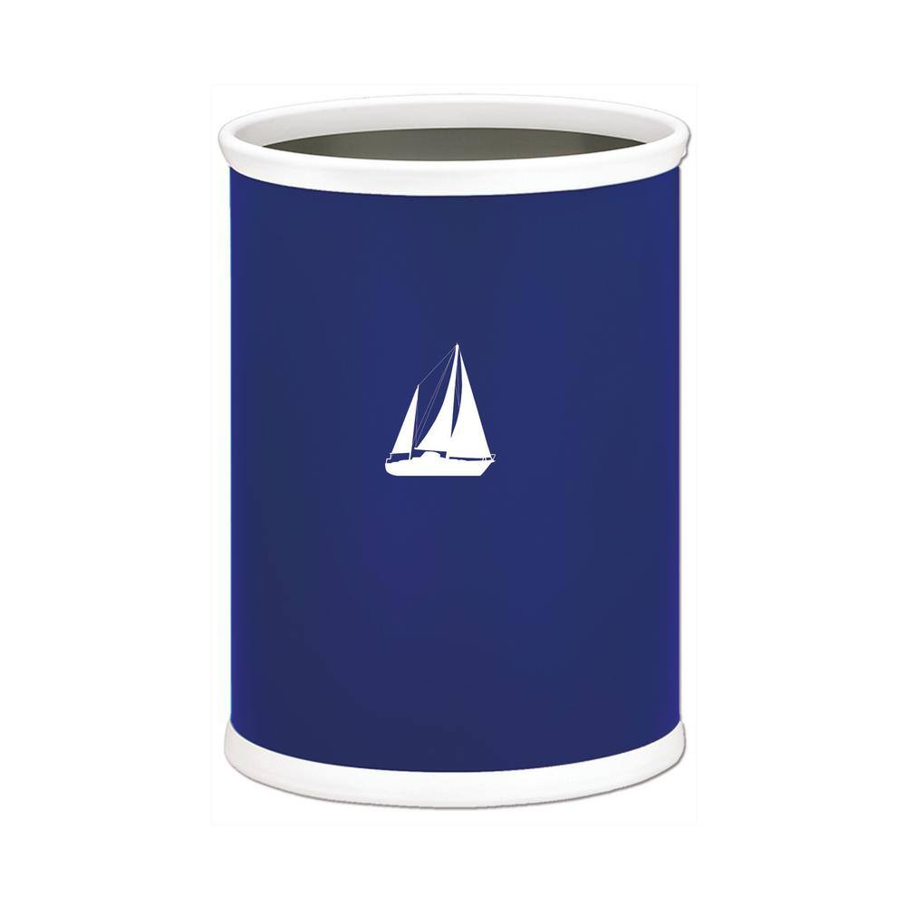 Kasualware Sailboat 13 Qt. Oval Waste Basket in Blue