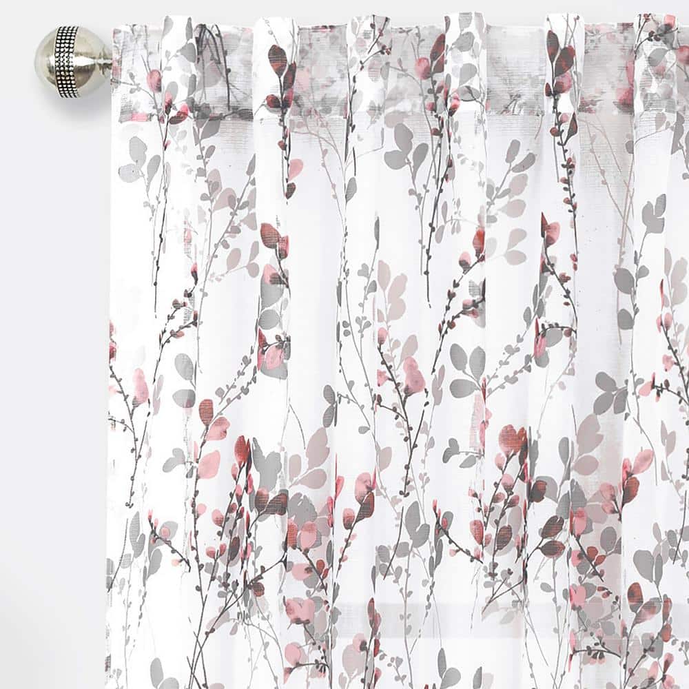 Misty 52 in. W x 63 in. L Polyester Light Filtering Curtain Panel in Blush