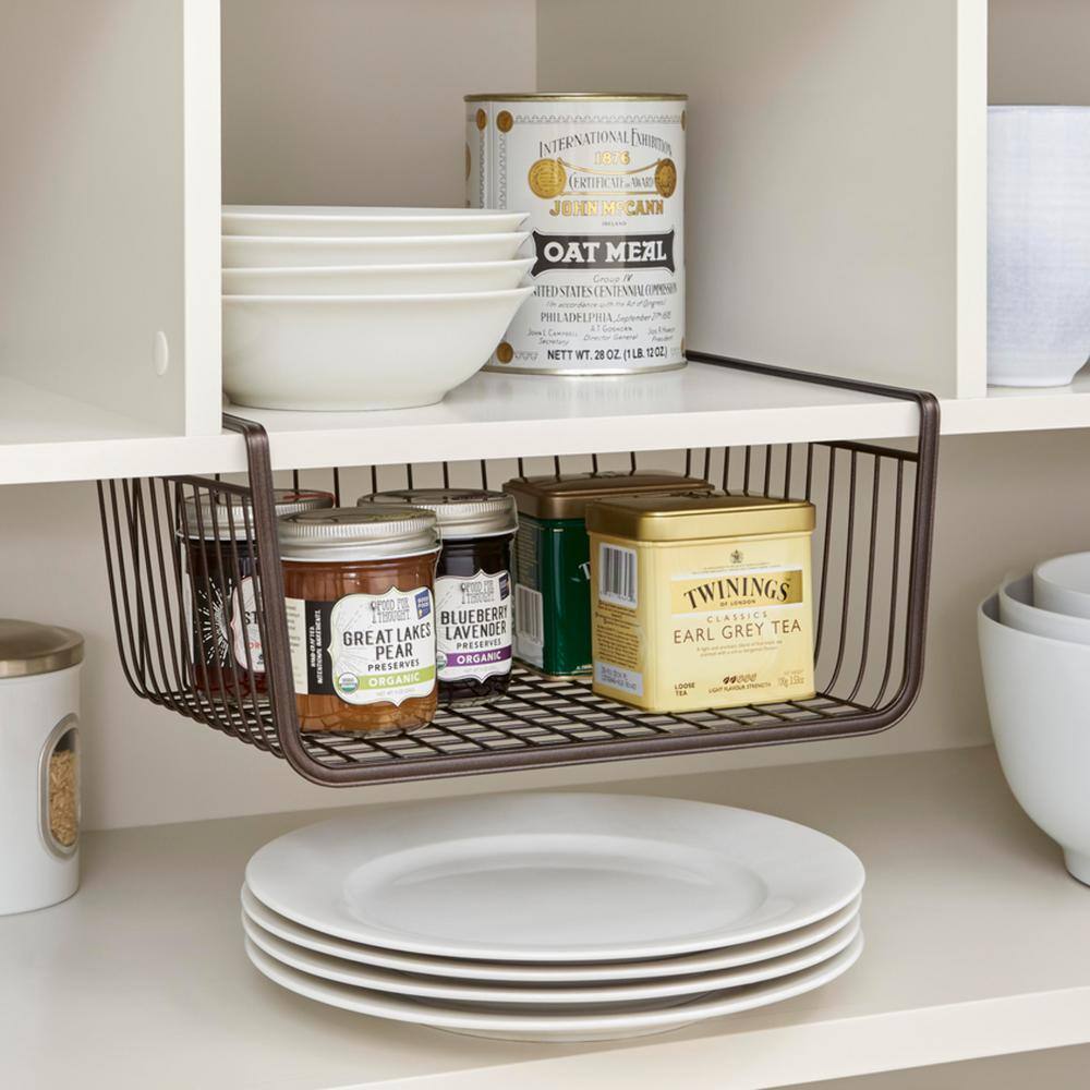 York Lyra Under The Shelf Storage Basket in Bronze