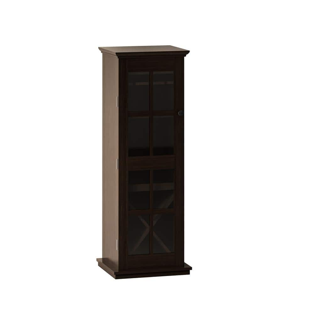 Brown Modern Glass Door Wine Cabinet with 3-Layer Design, with Drawer and X-Shaped Wine Rack, Pantry Organizer