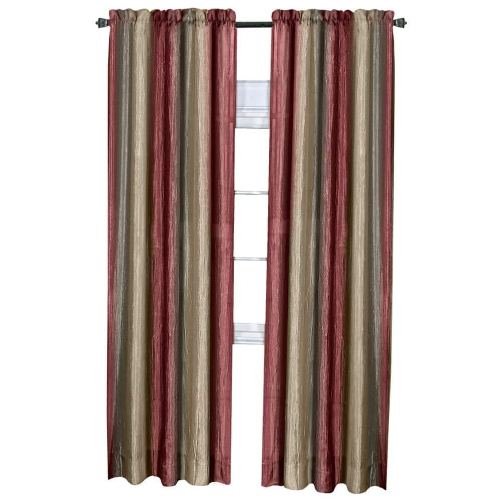 Ombre 50 in. W x 63 in. L Polyester Light Filtering Window Panel in Burgundy