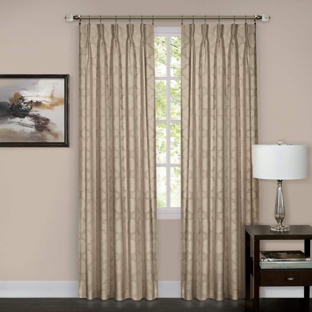 Windsor 34 in. W x 84 in. L Polyester Room Darkening Window Panel in Camel