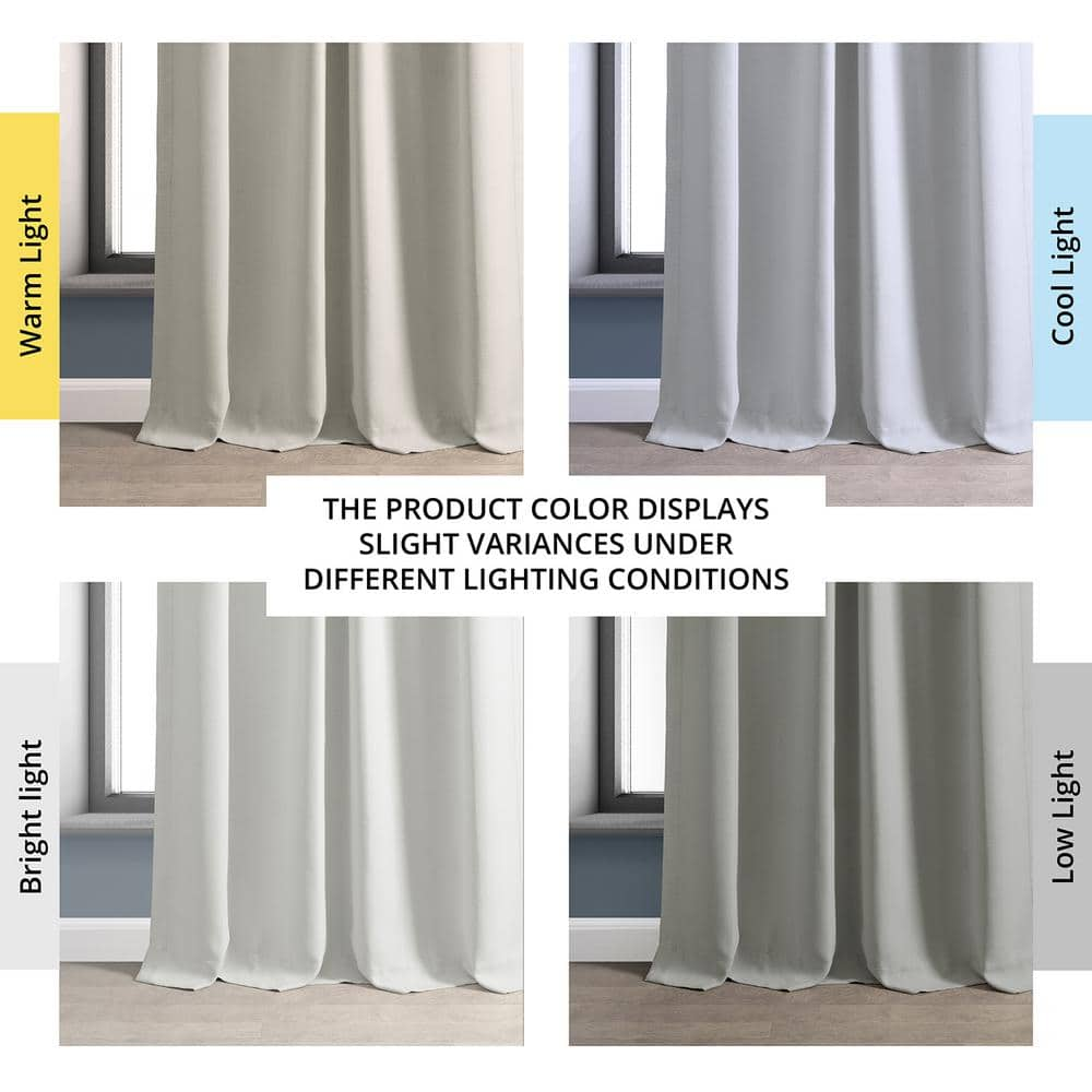 Chalk Off White Solid Textured Room Darkening Curtains-50 in. W x 84 in. L Rod pocket with Back Tabs Single Window Panel