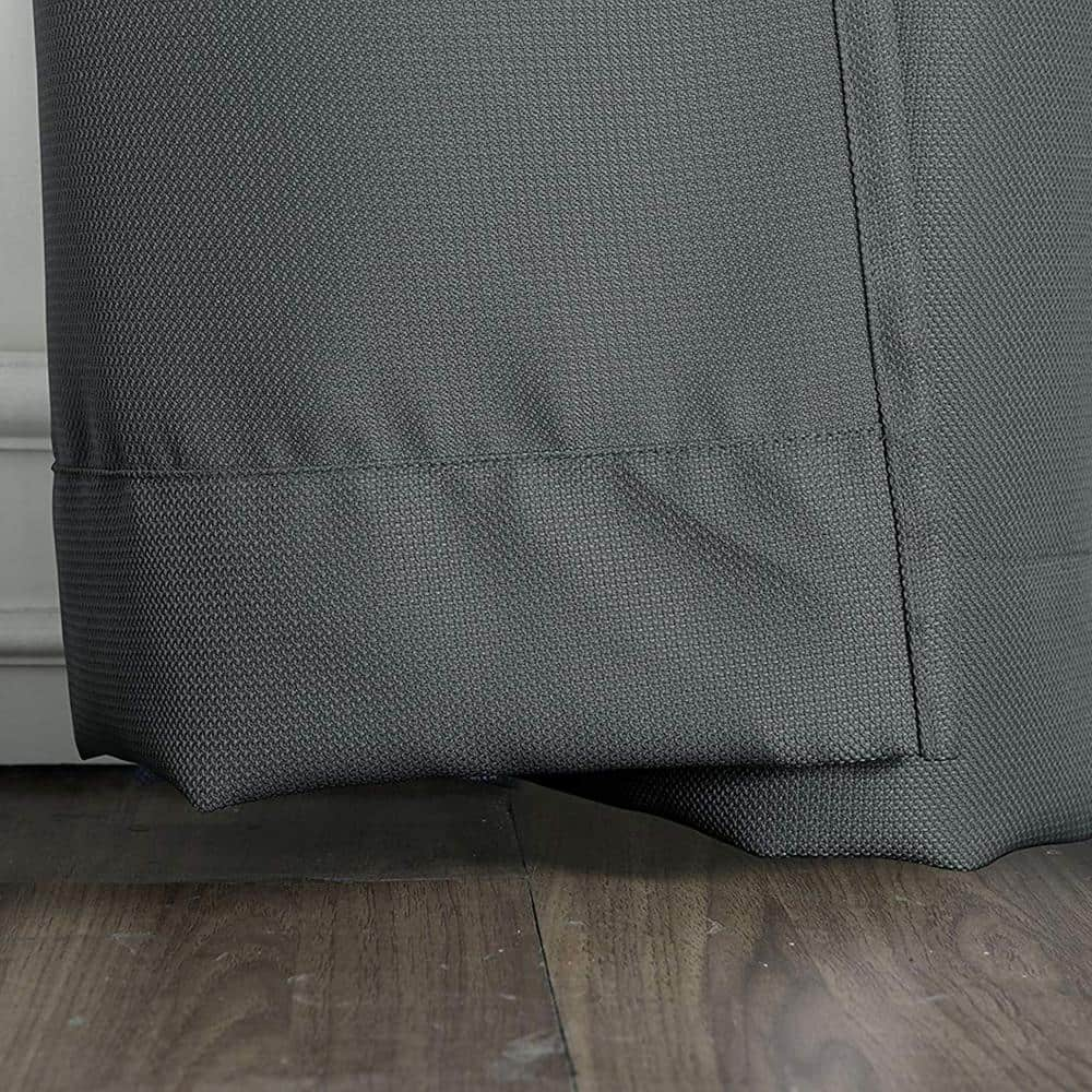 Charcoal Solid Grommet Room Darkening Curtain – 48 in. W x 63 in. L