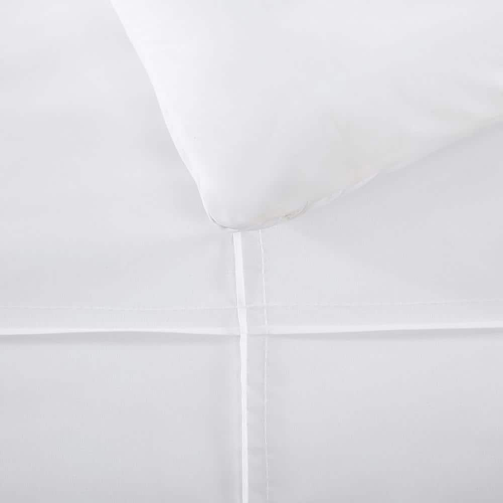 Solid Microfiber 4-Piece White King Comforter Bonus Set