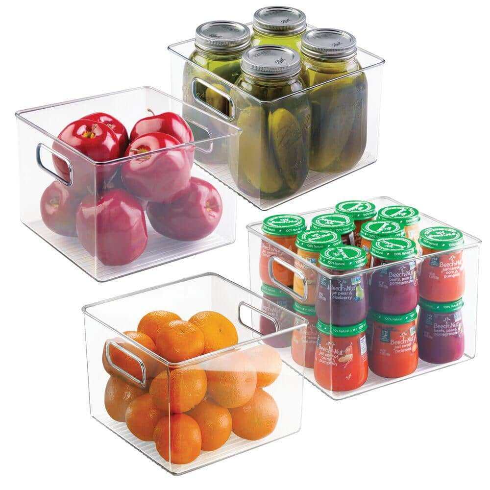 Clear Fridge and Pantry Binz 8 x 8 x 6, 4-Piece Set