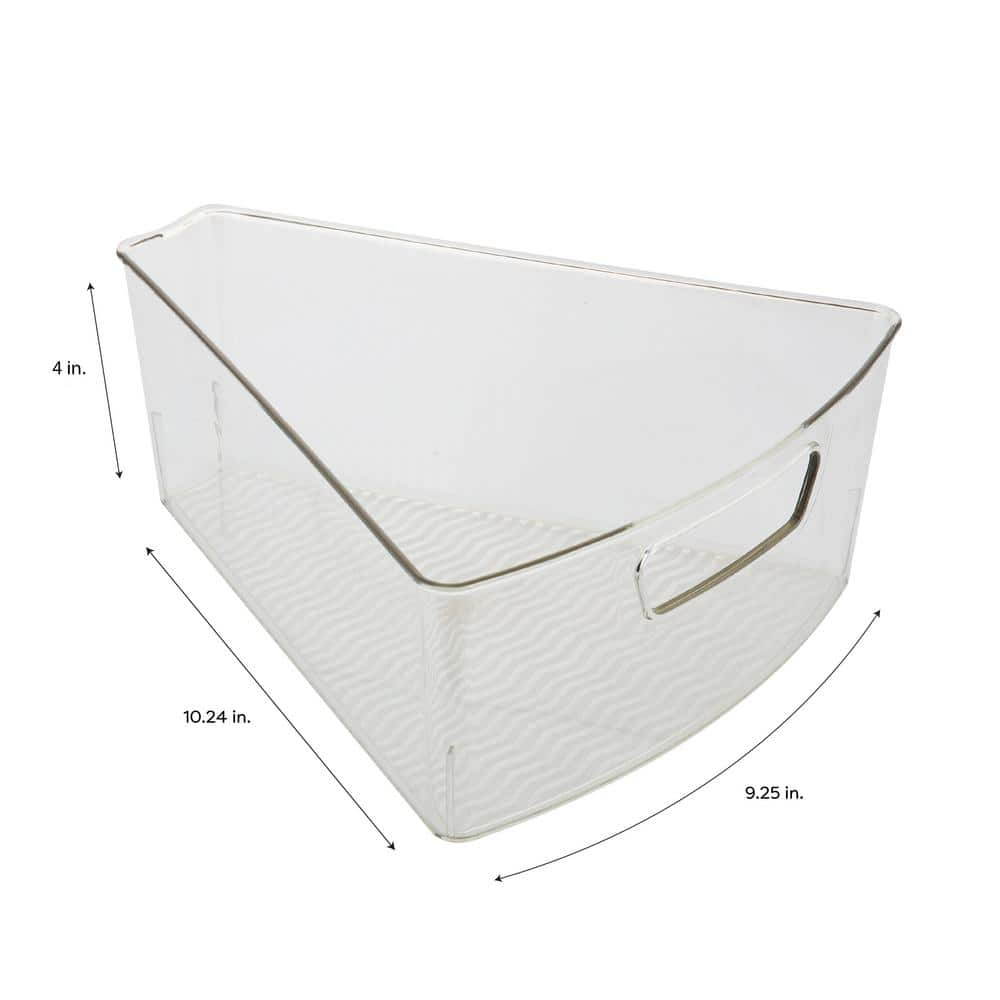 Clear Triangular Lazy Susan Organizer Bins (2-Pack)