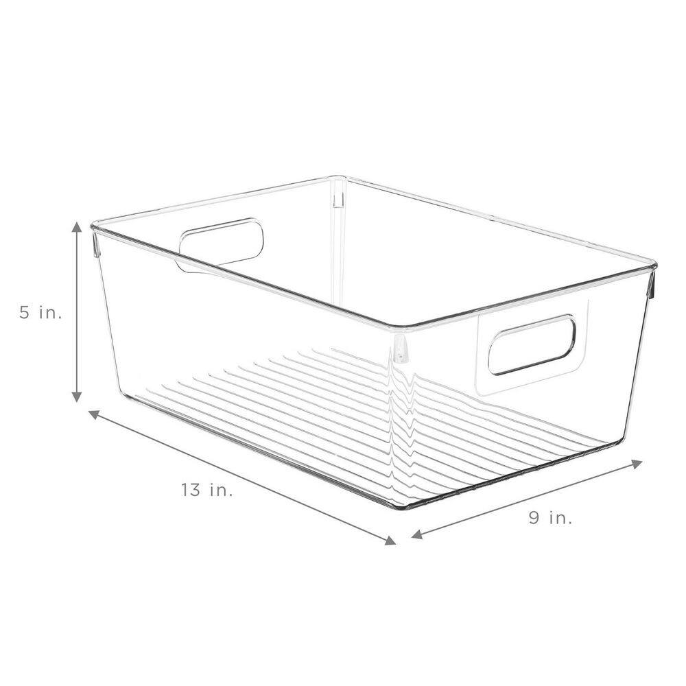 Clear Plastic Stackable Pantry Organizer Set Storage Bins For Fridge