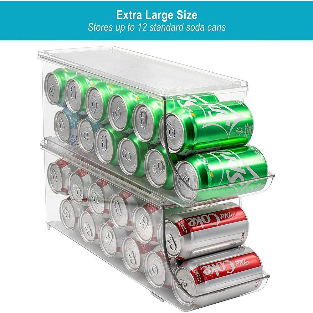 1-Pack Clear Plastic Stackable Dispenser Holds 12 Cans Can Holder