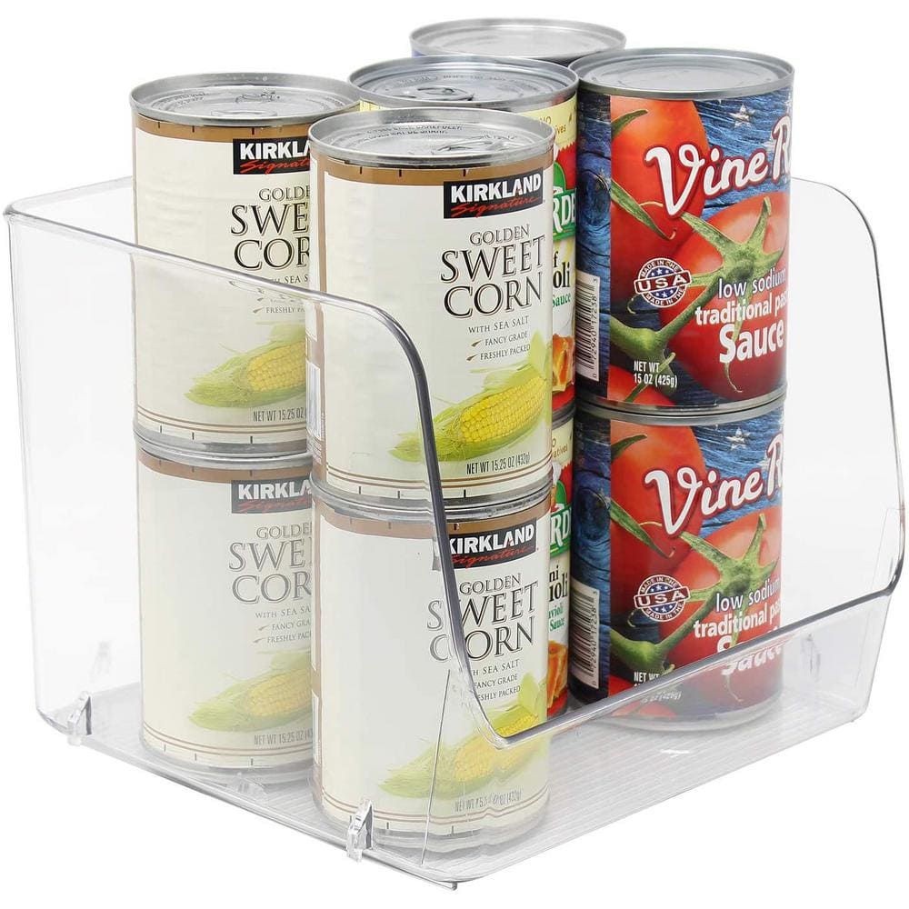 Clear Plastic Storage Bins for Fridge and Pantry Organizer Set (2-Pack)