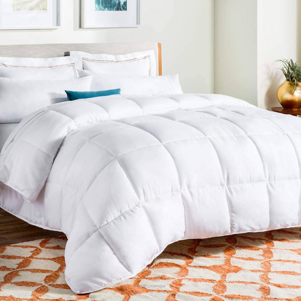 All Season White Down Alternative Queen Comforter Down/Feather Blend