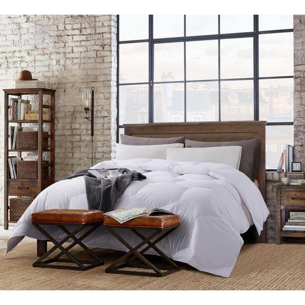 Honeycomb Stitch All Season White King Down Alternative Comforter