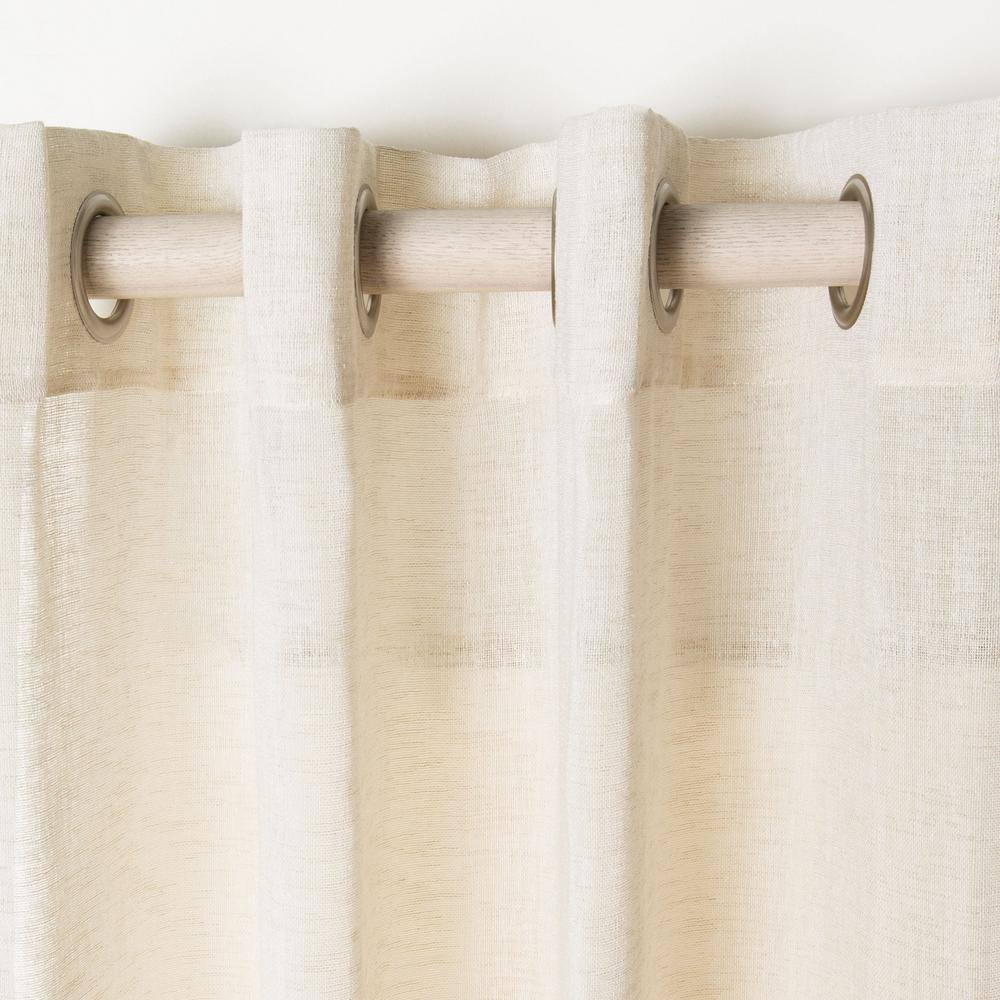 Cream Solid Grommet Sheer Curtain – 52 in. W x 96 in. L