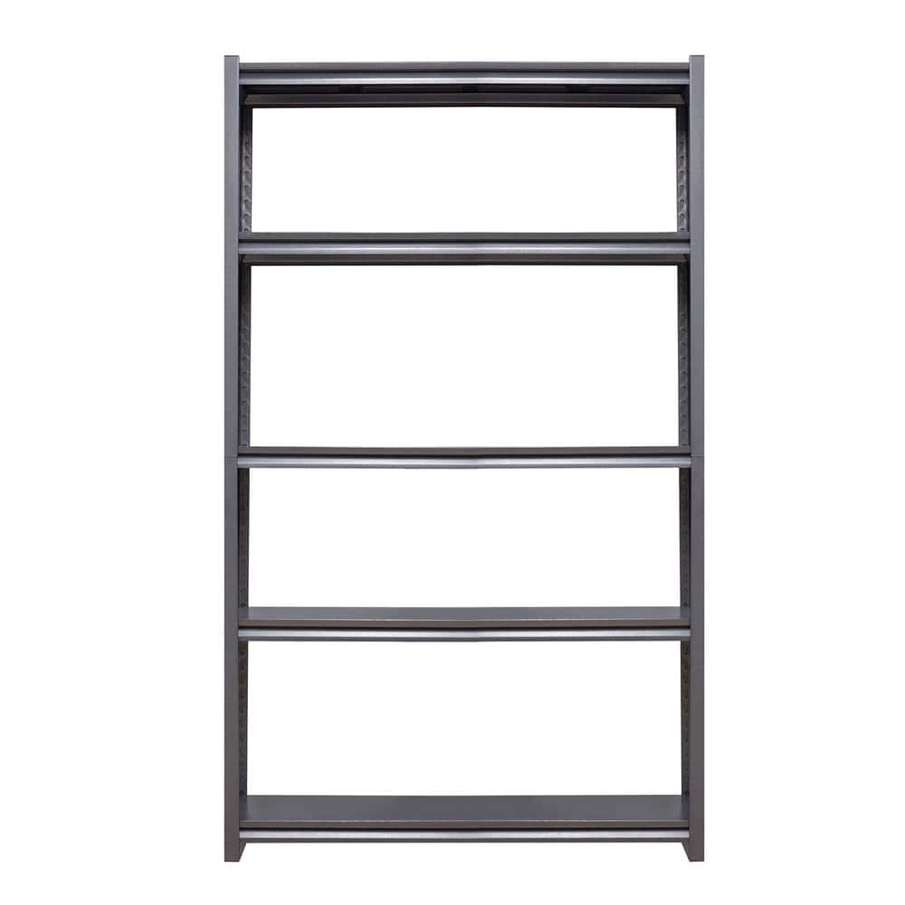 Open Design 47 in.W x 24 in.D x 72 in.H 5-Shelf Black Metal Pantry Organizer