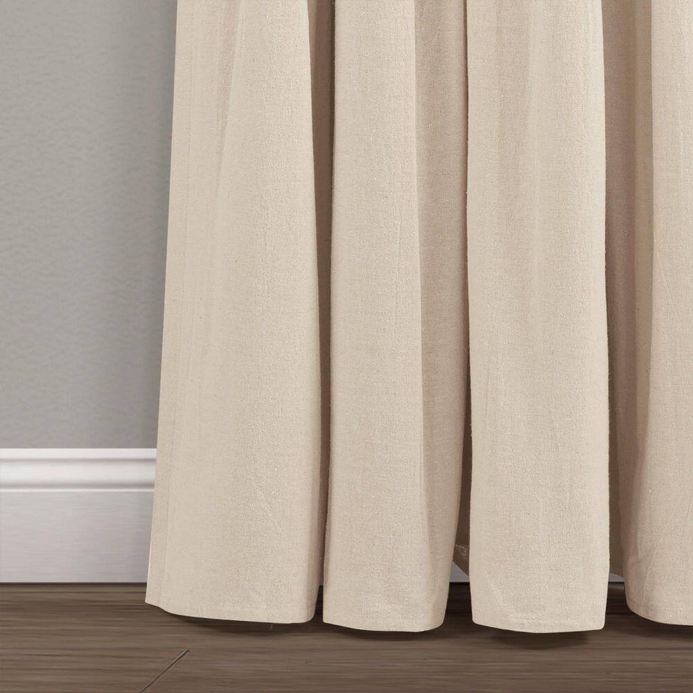 Linen Button 100% Lined 84 in. L x 40 in. W Blackout Single Panel Window Curtain Dark Linen