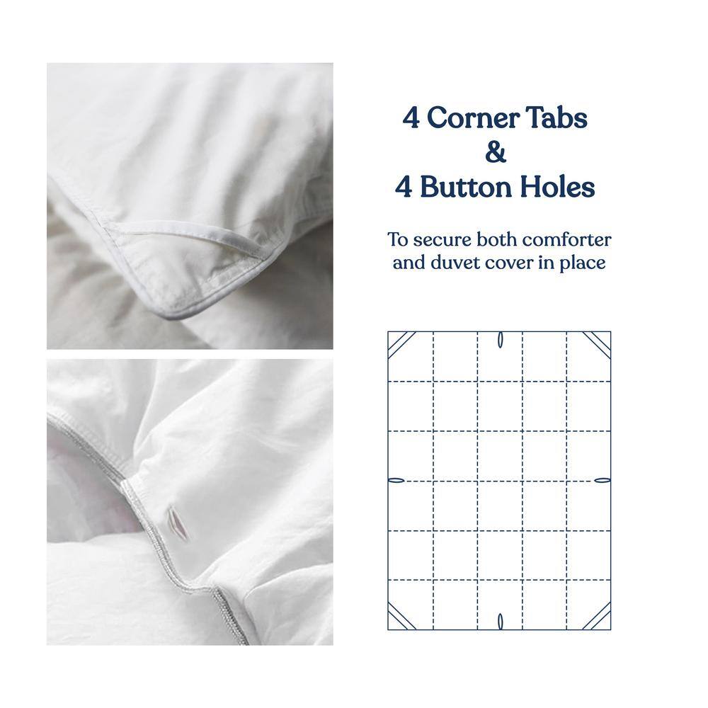 Light Warmth White 100% Organic Cotton Cover & Cotton Fill 300GSM Fill Weight and 300TC Twin Comforter