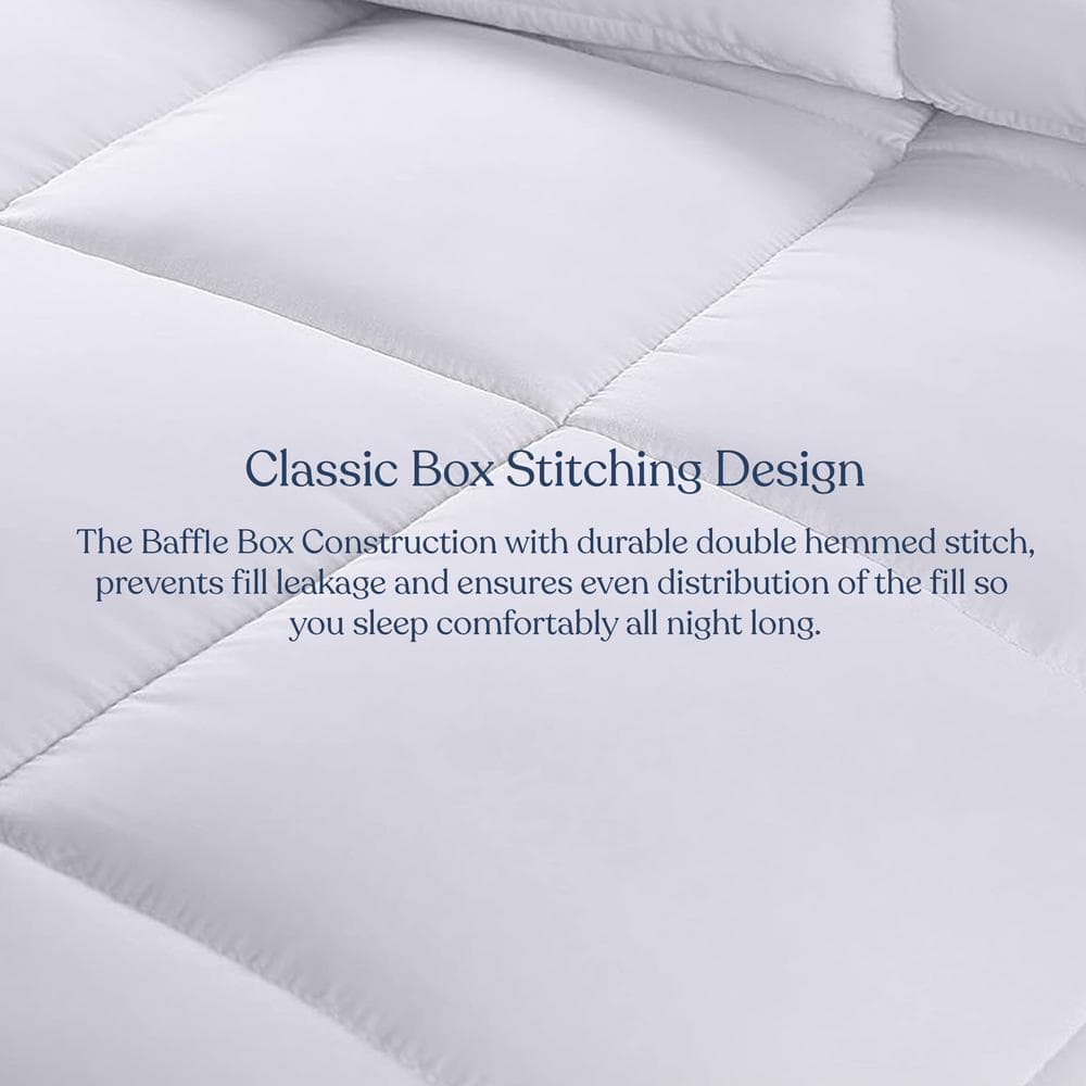 Light Warmth White 100% Organic Cotton Cover & Cotton Fill 300GSM Fill Weight and 300TC Twin Comforter